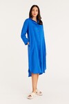 PURE LINEN SHIRT DRESS (COBOLT BLUE)