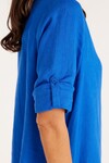 PURE LINEN SHIRT DRESS (COBOLT BLUE)