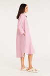 PURE LINEN SHIRT DRESS (PINK STRIPE)