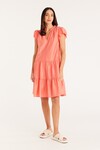 IRIS FRILL DRESS (CORAL)