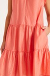 IRIS FRILL DRESS (CORAL)