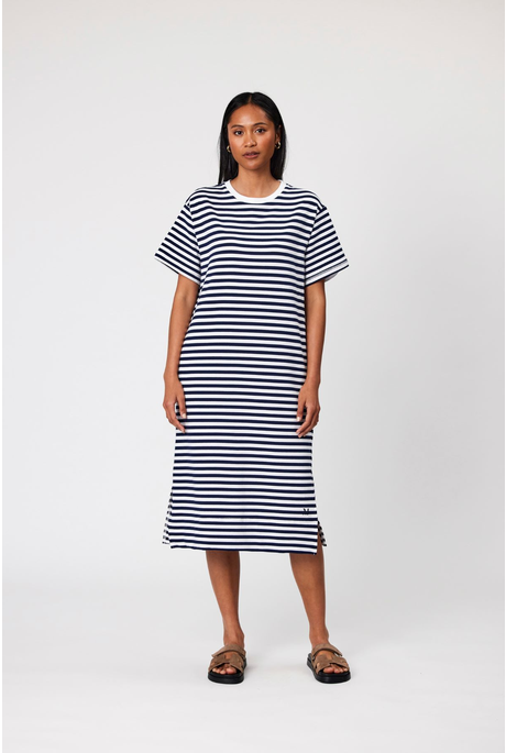 WEEKDAY MIDI DRESS (NAVY STRIPE)