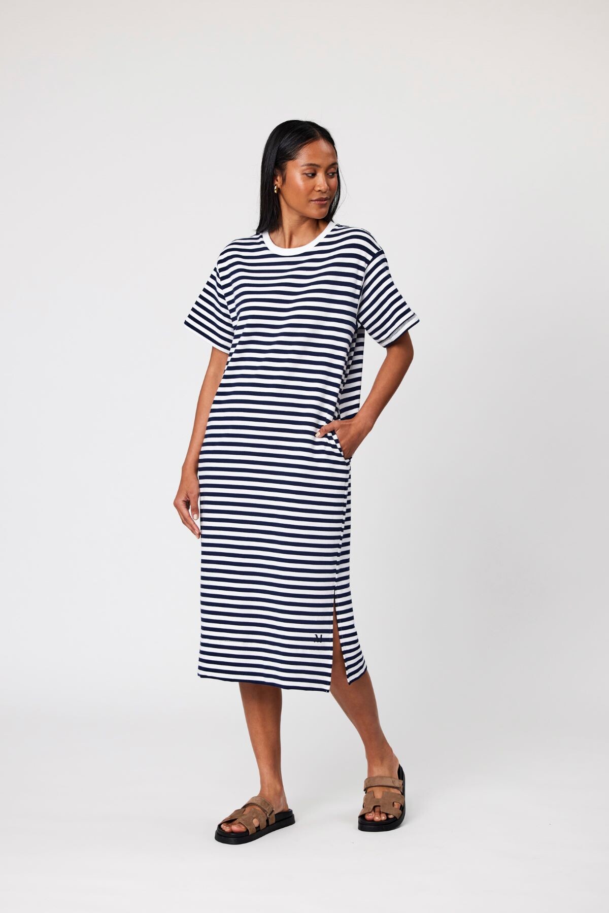 Striped t shirt midi dress top