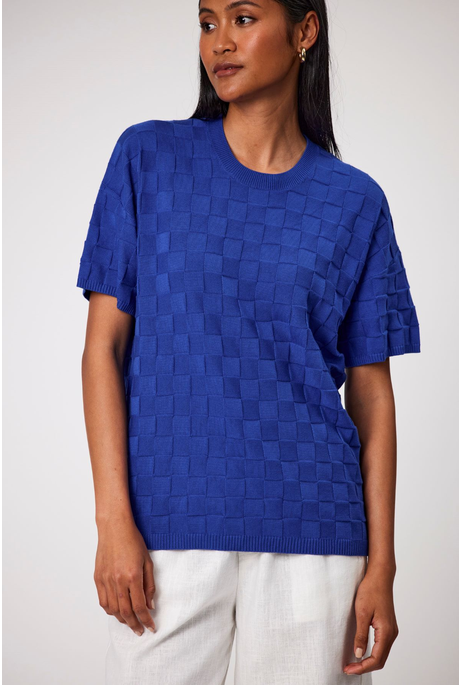 BASKET WEAVE TEE (COBOLT)