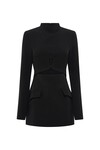 IIONA LONG SLEEVE MINI DRESS (BLACK)