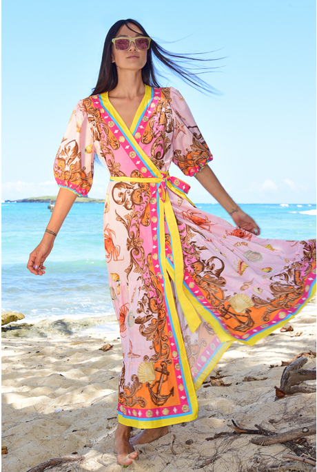 WRAP IT UP DRESS (CANDY SHELLS)