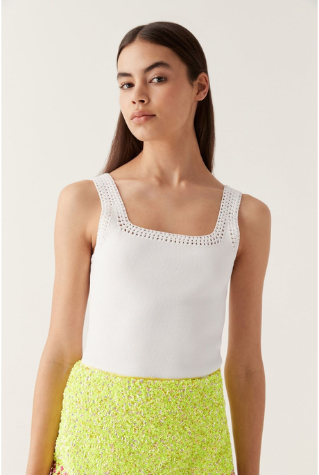 TAZIA CROCHETED EDGE TANK (IVORY)