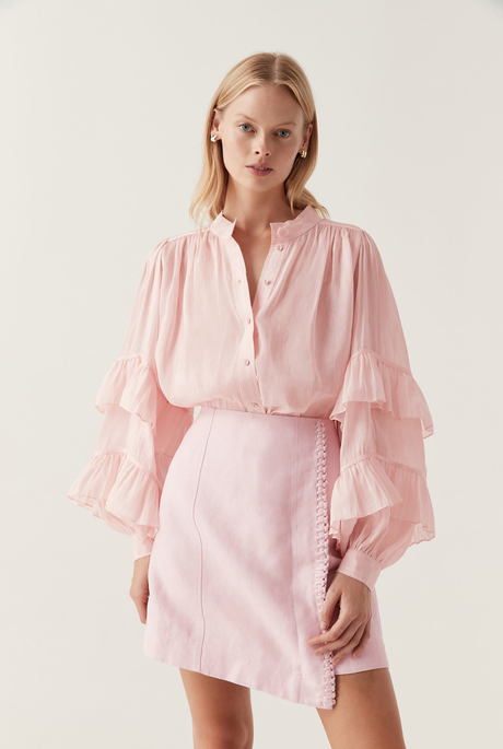 FAITH RUFFLE BLOUSE (SOFT PINK)