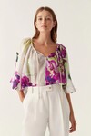 BRIDGET BELL SLEEVE BLOUSE (WILD HYDRANGEA)