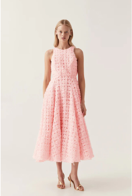 QUINTELLE BACKLESS MIDI DRESS (SOFT PINK)