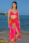 MADE FOR BEACH OTHER WRAP (CERISE FLOWER)