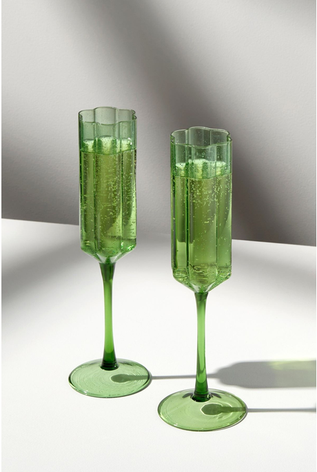 WAVE FLUTE / SET OF 2 (GREEN)