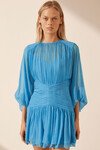 MARGOT ROUND NECK MINI DRESS (AQUA)