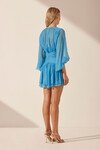 MARGOT ROUND NECK MINI DRESS (AQUA)