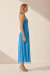 MARGOT ONE SHOULDER MIDI DRESS (AQUA)