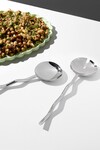 WAVE SALAD SERVERS / SET OF TWO  (SILVER)