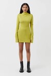 OLEA LONG SLEEVE DRESS (CHARTREUSE)