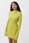 OLEA LONG SLEEVE DRESS (CHARTREUSE)