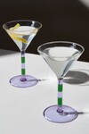 STRIPE MARTINI GLASSES / SET OF TWO (LILAC + GREEN)