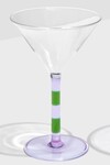 STRIPE MARTINI GLASSES / SET OF TWO (LILAC + GREEN)