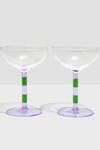 STRIPE COUPES / SET OF TWO (LILAC + GREEN)