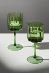 WAVE WINE GLASS / SET OF TWO (GREEN)