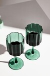 WAVE WINE GLASS / SET OF TWO (TEAL)