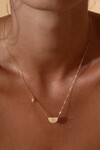 14K GOLD LOTUS BIRTHSTONE DIAMOND NECKLACE (PINK TOURMALINE)