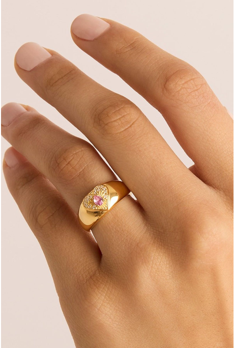 CONNECT WITH YOUR HEART RING (18K GOLD VERMEIL)