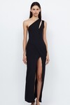 MIRA ASYM KNIT MAXI DRESS (BLACK)