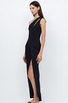 MIRA ASYM KNIT MAXI DRESS (BLACK)