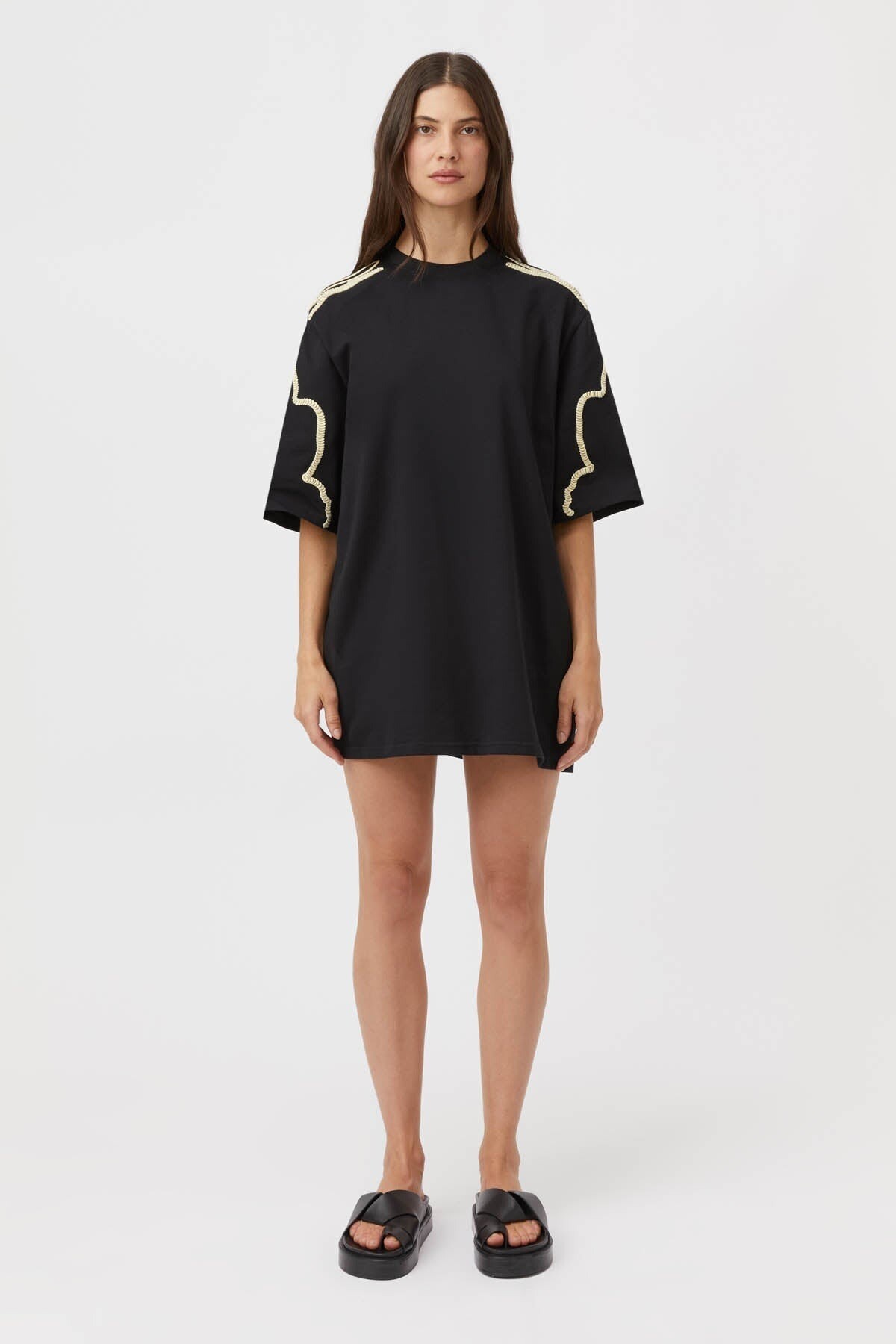 LANZA TEE DRESS BLACK C M SUMMER 24