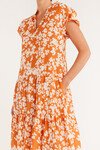 VALENCIA FRILL DRESS (ORANGE FLORAL)