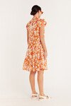 VALENCIA FRILL DRESS (ORANGE FLORAL)