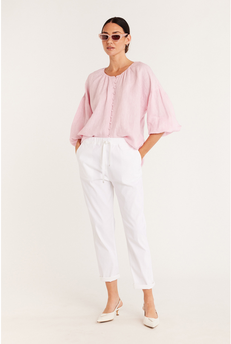 PURE LINEN BLOUSE (PINK)