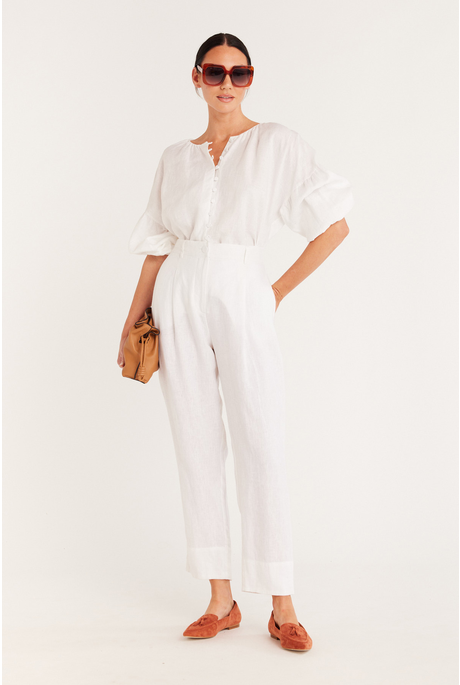 PURE LINEN BLOUSE (WHITE)