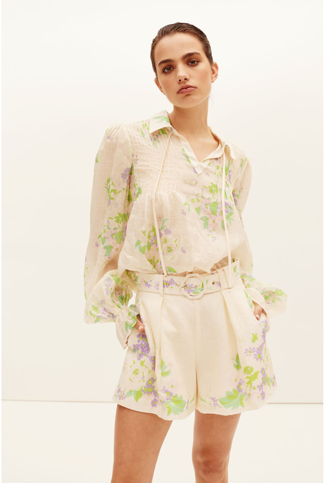 CHAMBER TIE BLOUSE (MULTI)