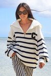 WAVE HELLO, SAIL GOODBYE TOP (NAVY/WHITE)