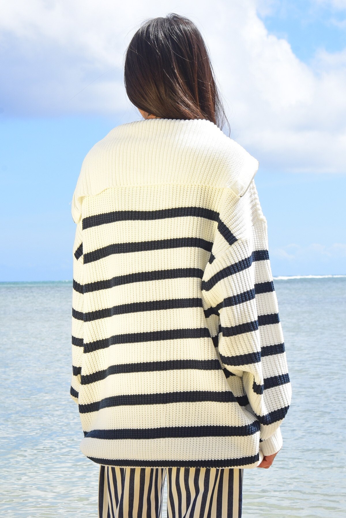 Chloé Scalloped-cuff Wool Jumper in Navy — UFO No More