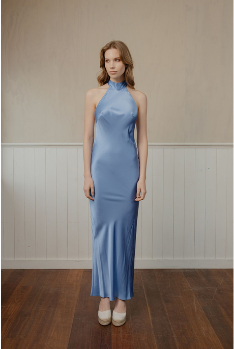 BY YOUR SIDE DRESS (BLUE SILK)