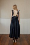 TIE BACK DRESS (NAVY DUPION SILK)