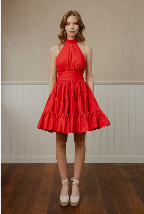 TIFFANY'S DRESS (RED POPLIN)