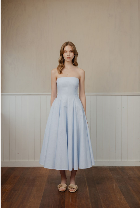 LALA DRESS (BLUE STRIPE)