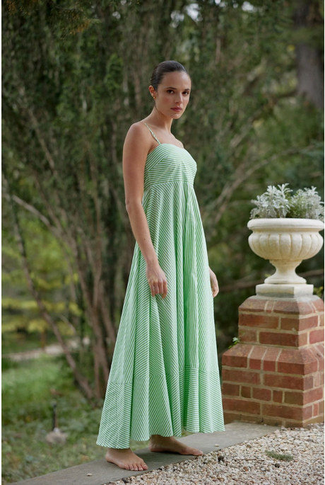 RUE DRESS (LIME STRIPE)