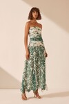 MARGAUERITE STRAPLESS CONTRAST MAXI DRESS (EVERGREEN/IVORY)