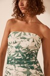 MARGAUERITE STRAPLESS CONTRAST MAXI DRESS (EVERGREEN/IVORY)