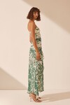 MARGAUERITE STRAPLESS CONTRAST MAXI DRESS (EVERGREEN/IVORY)