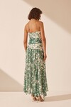 MARGAUERITE STRAPLESS CONTRAST MAXI DRESS (EVERGREEN/IVORY)