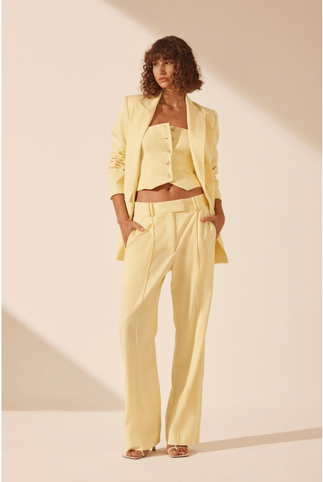 SARA PEAK LAPEL BLAZER (LEMON)