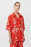 MANU SILK SHIRT (RED MANU PRINT)